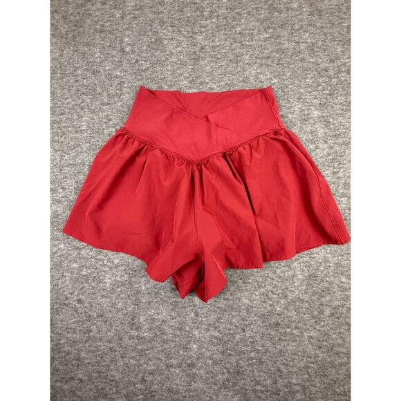 aerie Pants - Aerie Offline Real Me Crossover Short Merlot Red size Small Athleisure Flirty